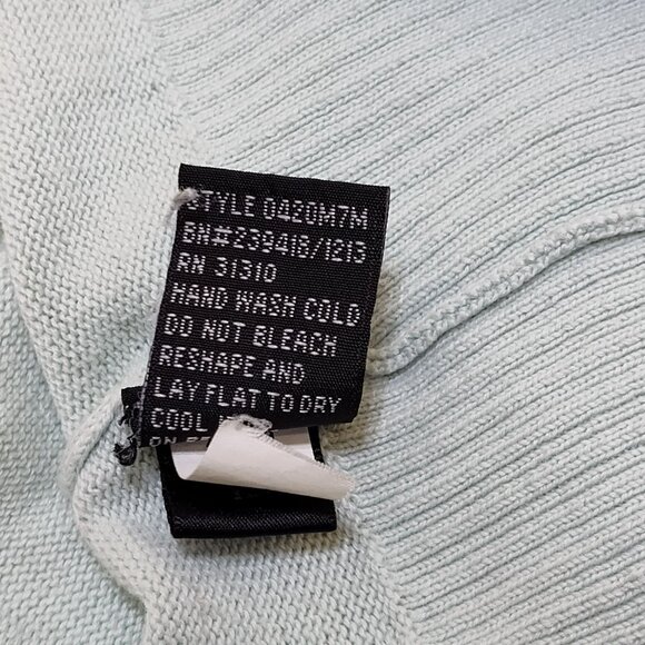 AB Studio Mint V-Neck Cardigan Medium 100% Cotton Lightweight Knit Style 0420M7M - Picture 5 of 9